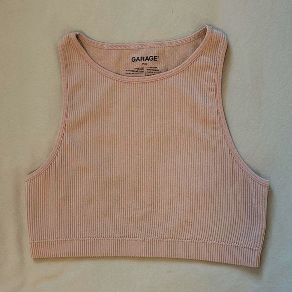 Garage Ribbed Crop Tank Top